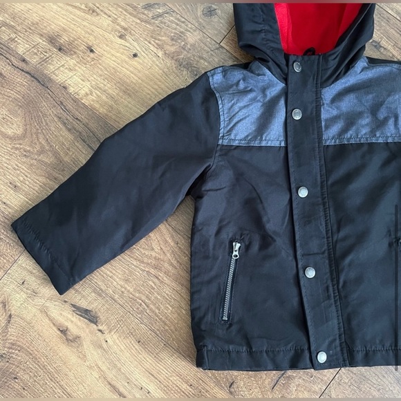 CARTER'S Black and Gray Brushed Poly Micro Fleece-Lined Jacket - Picture 3 of 8